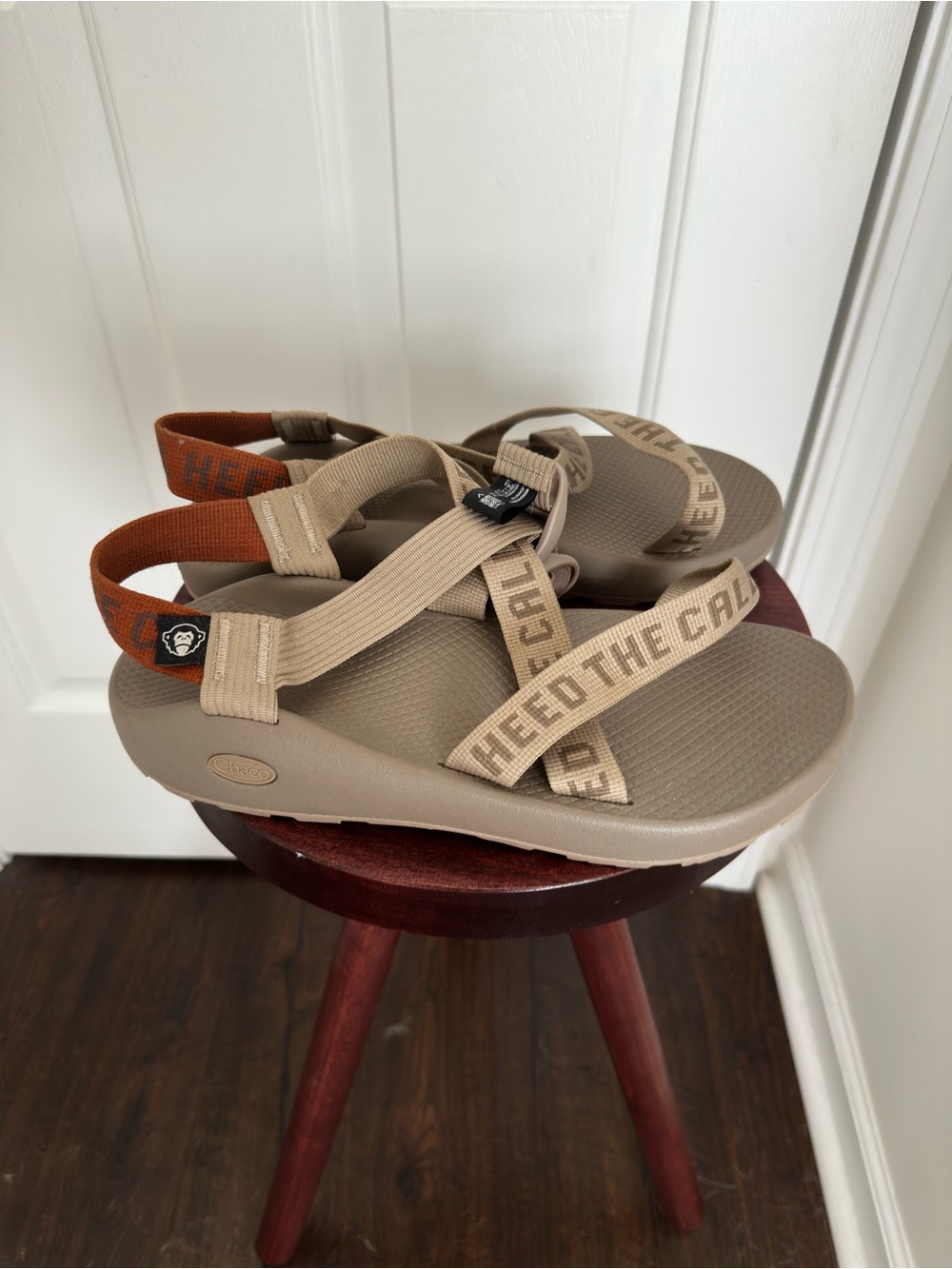 Chaco Men's Beige Sandals with Orange Heel Strap - Heed The Call